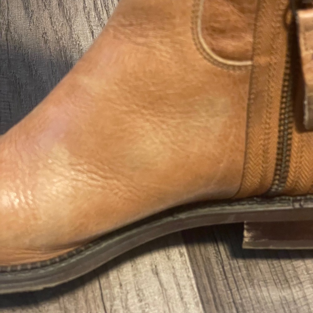 Franco Sarto Halford Leather Ankle Boots Brown Side Zip Women's Size 7.5M - Picture 7 of 16